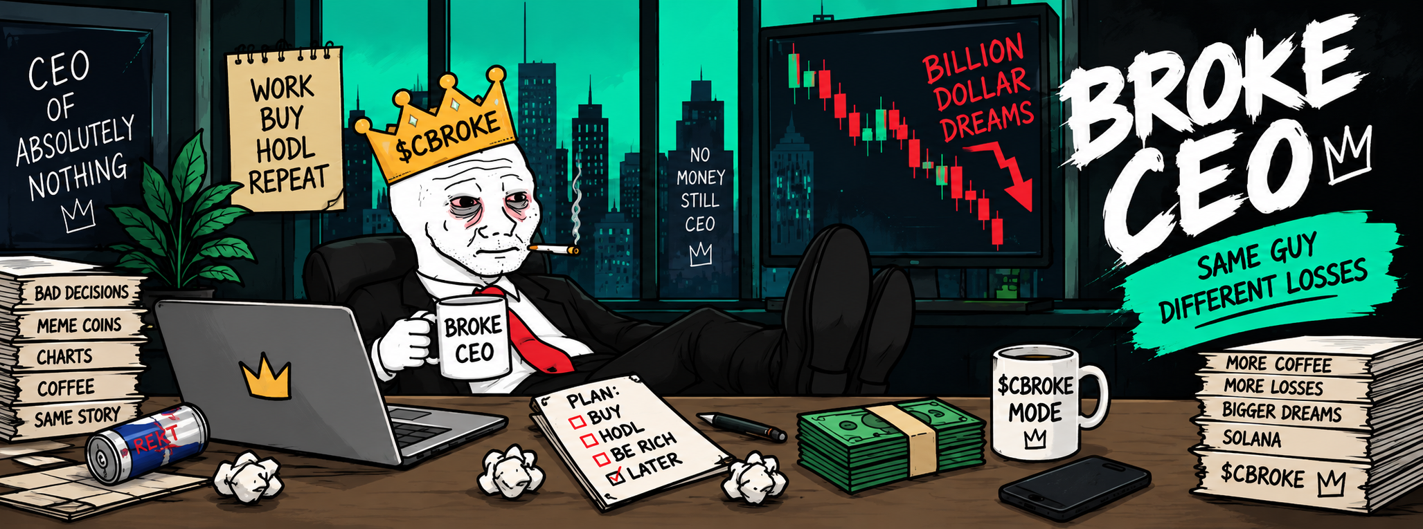 BROKE CEO meme artwork